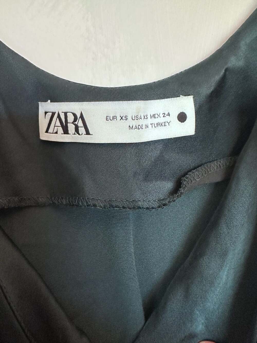 Zara Green Emerald Satin Effect Midi Slip Dress XS - Picture 2 of 4